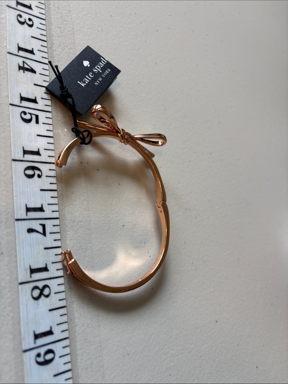 Kate Spade Rose Gold Bow Bangle Skinny Mini Bracelet Timeless Quiet Luxury - Picture 4 of 7